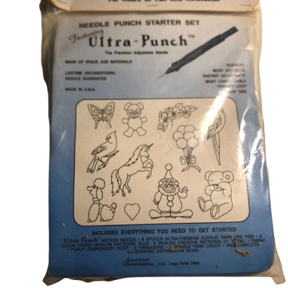 Ultra-punch Embroidery Products Vintage Rare Sealed Kit Punch Embroidery #371